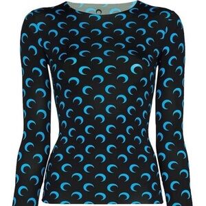 COPY - Marine Serre Second Skin Moon Top in blue moon